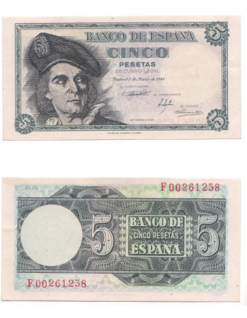 45 eur 5 pesetas 1948 SC